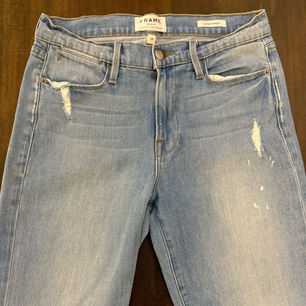 Frame Denim Le High Strait Light Blue Straight‎ Leg Jeans - Picture 2 of 7